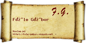 Füle Gábor névjegykártya
