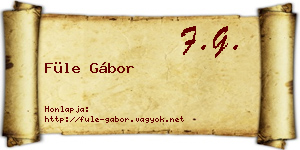 Füle Gábor névjegykártya