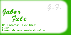 gabor fule business card